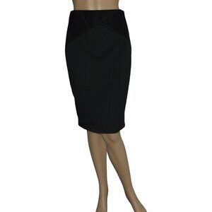 A. Byer Skirt Womens Size Medium Black Knit Pencil Knee Length high waist high r